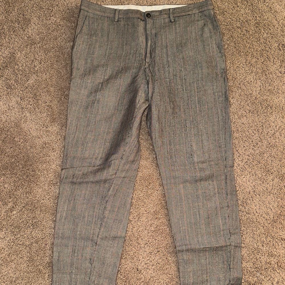 Zara Men's Classic Gray Checkered Pants
